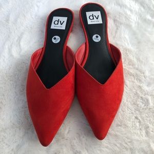 NWT Dolce Vita Red Suede-like Mule Shoes